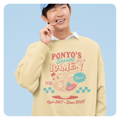 Ponyo's Seaside Ramen Comfort Colors Crewneck Sweatshirt