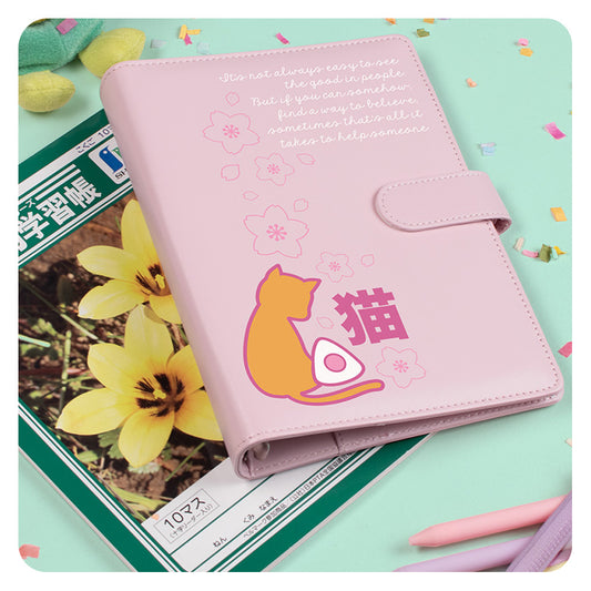 Rice Ball and Cat Quote A5 Journal Binder