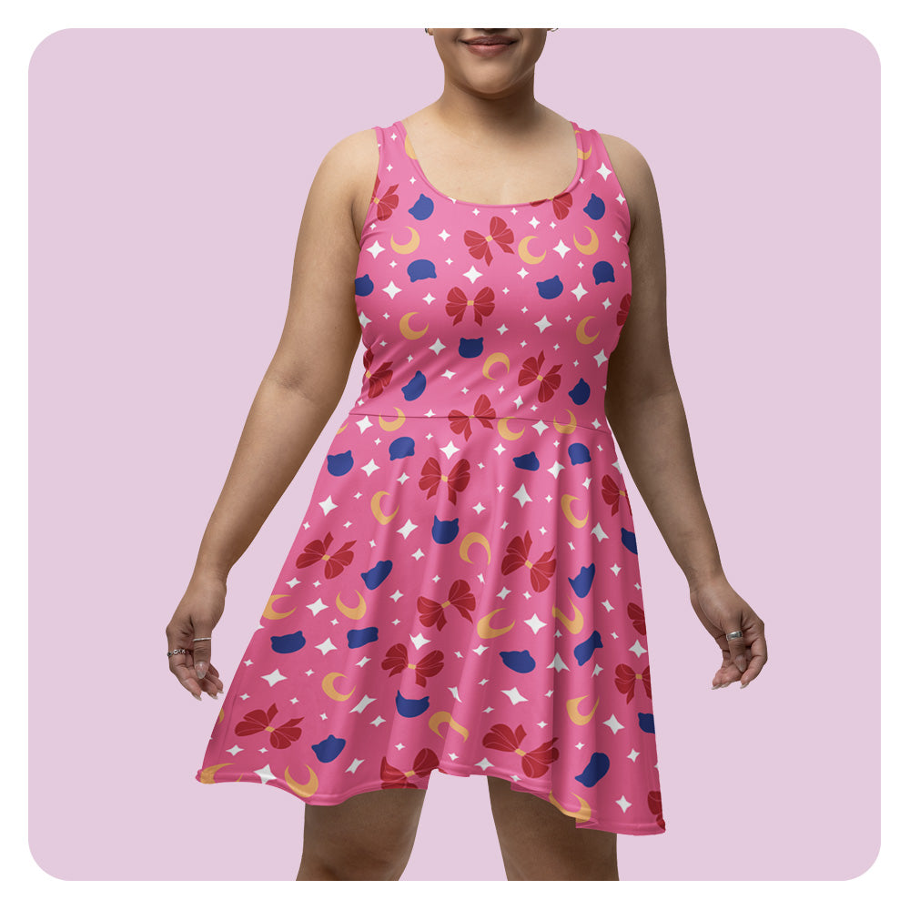 Moon Sailor Scout Patterned Skater Dress