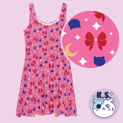 Moon Sailor Scout Patterned Skater Dress