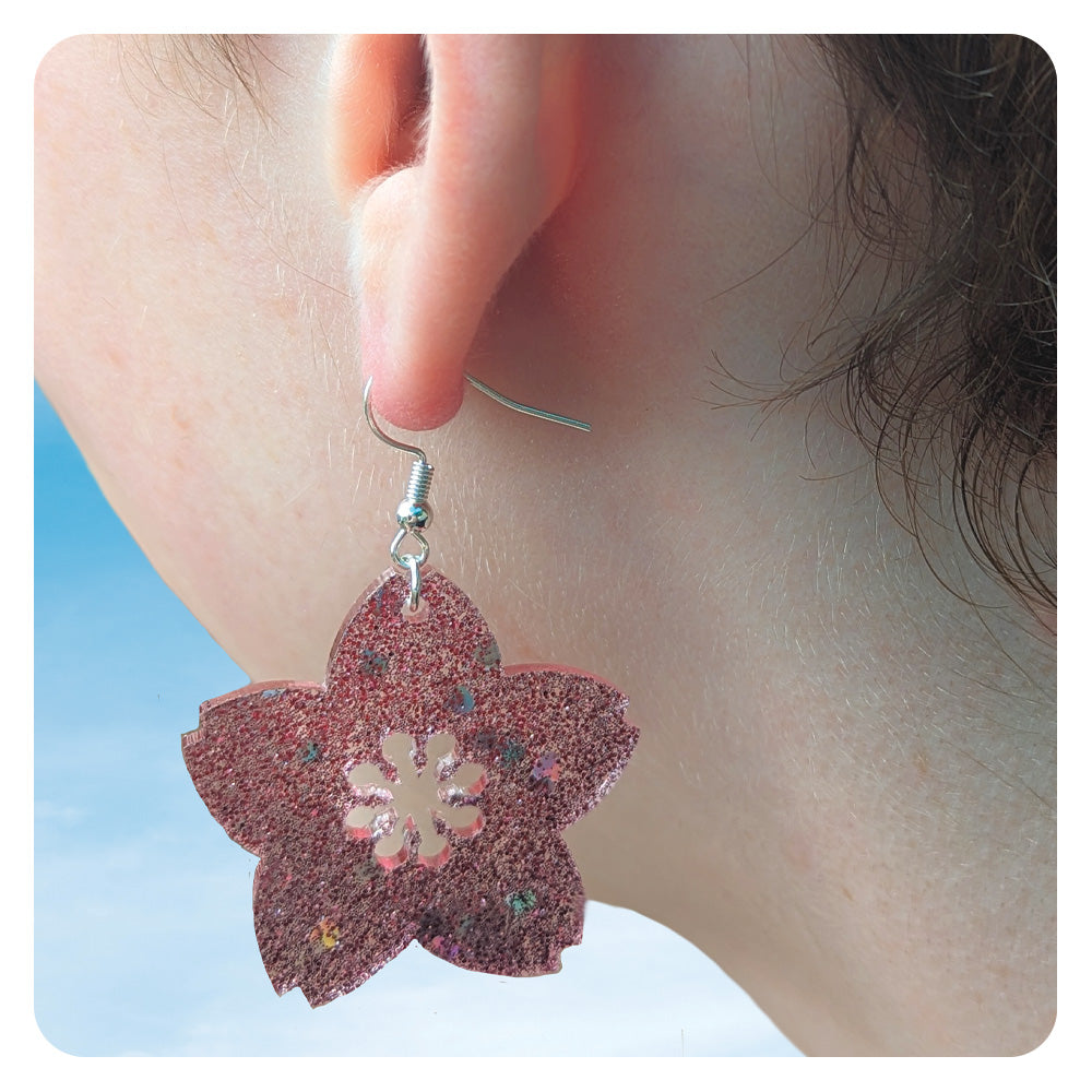 Sakura Flower Acrylic Earrings