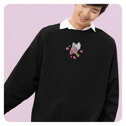 Sakura Key Embroidered Crewneck Sweatshirt