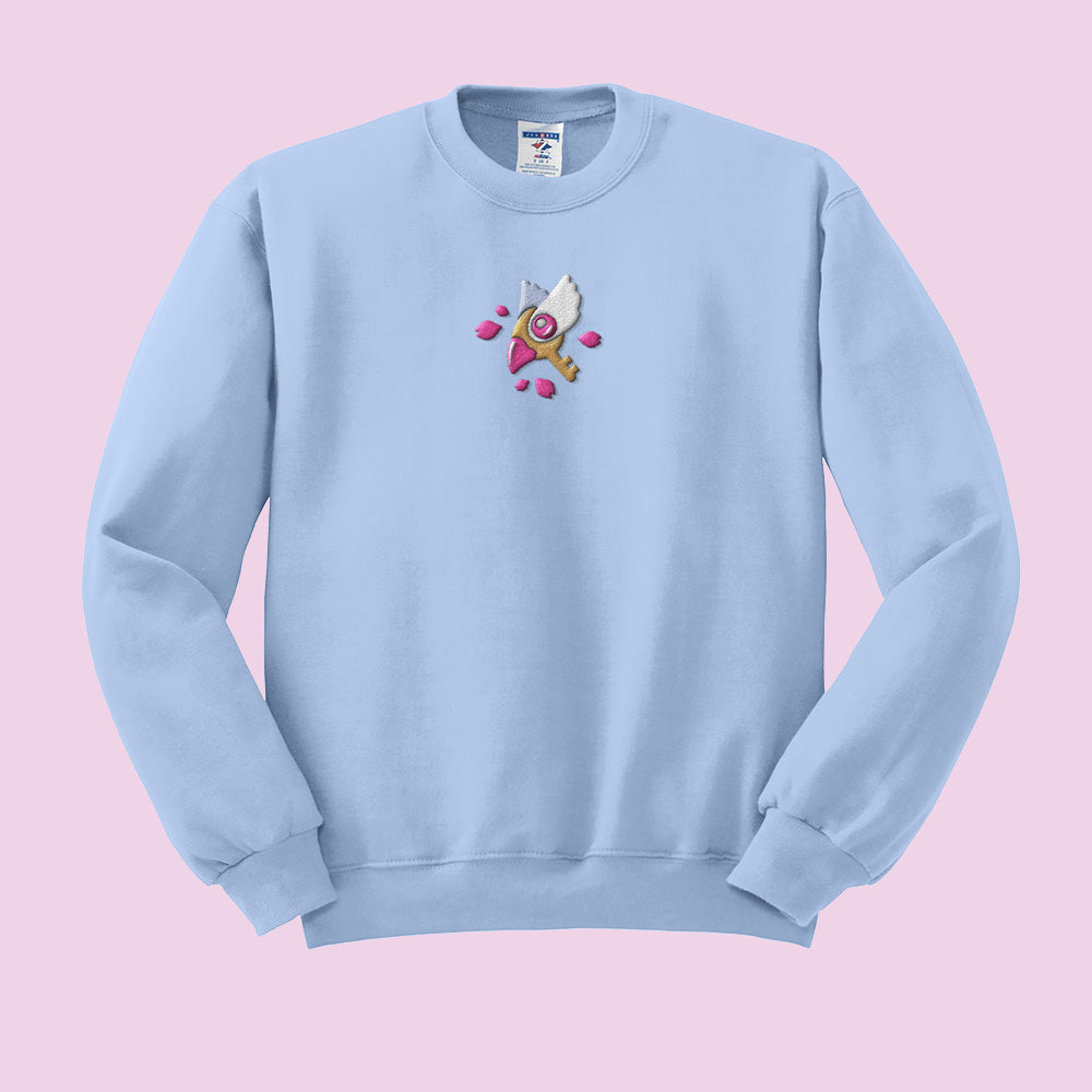 Sakura Key Embroidered Crewneck Sweatshirt