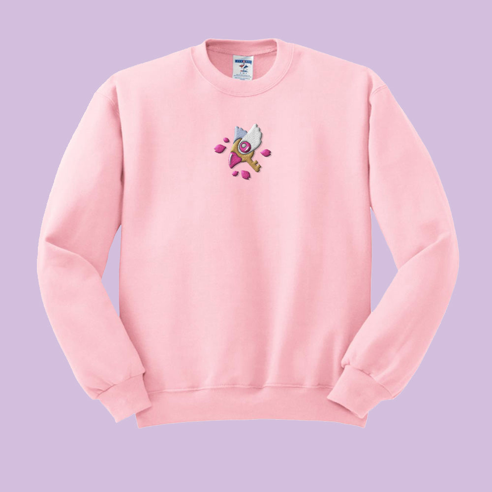 Sakura Key Embroidered Crewneck Sweatshirt