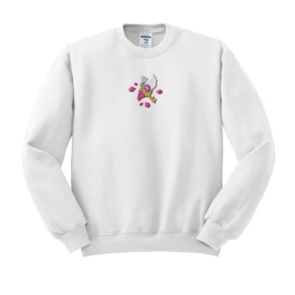 Sakura Key Embroidered Crewneck Sweatshirt