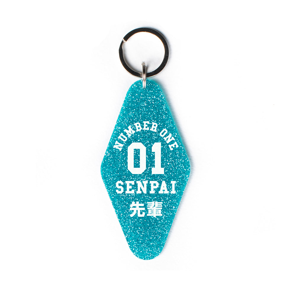 Number One Senpai Glitter Keychain