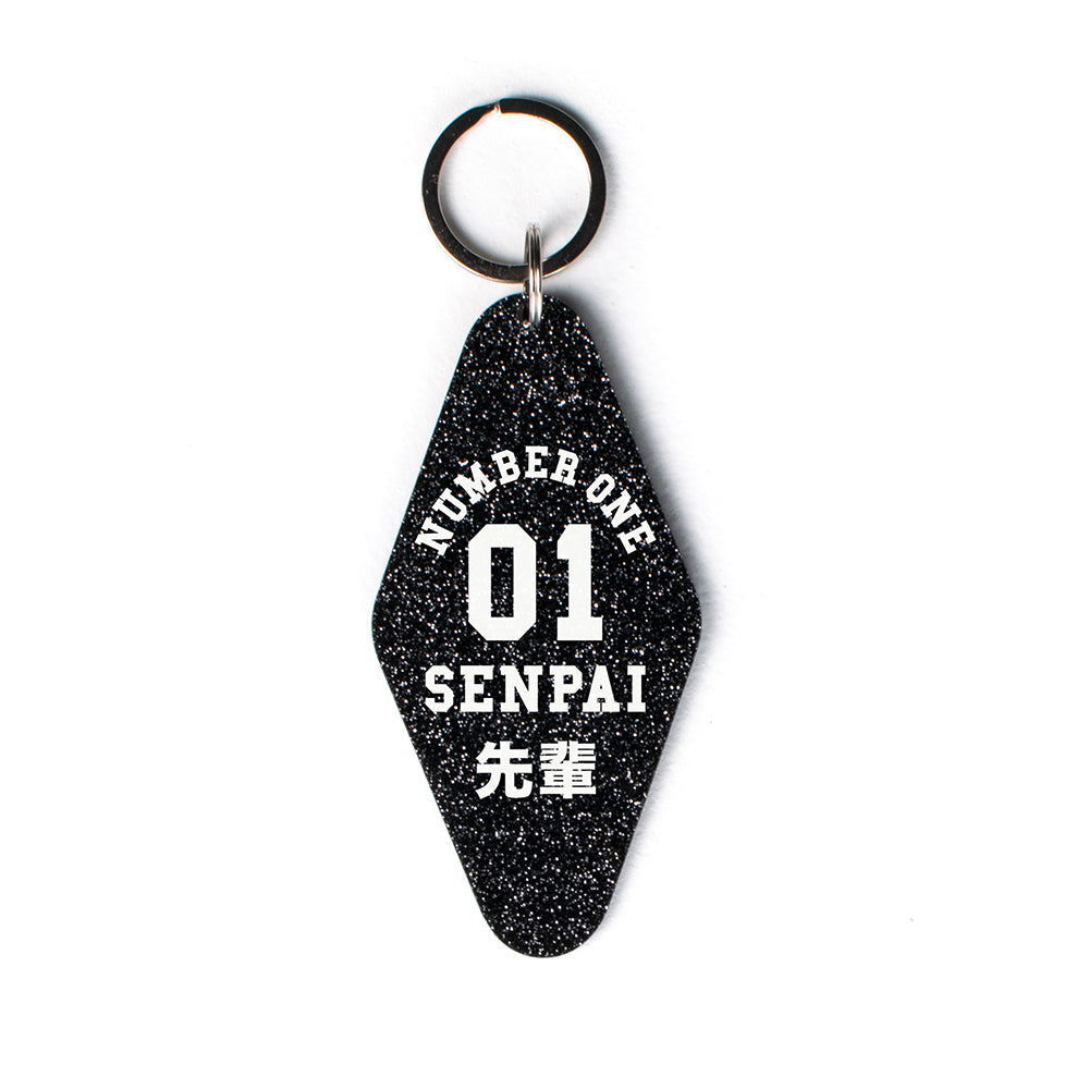 Number One Senpai Glitter Keychain