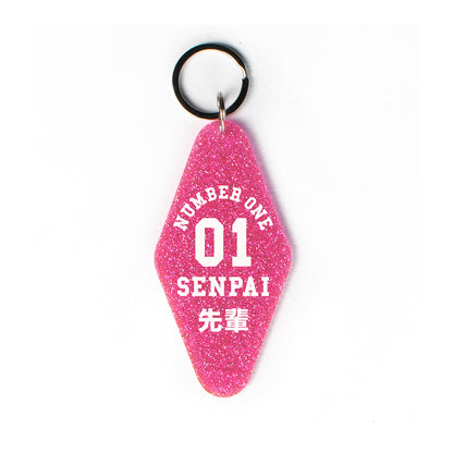 Number One Senpai Glitter Keychain