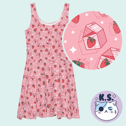 strawberry skater dress Frugi - Girls Sunny Strawberry Skater Dress