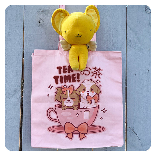 Tea Time Puppies Tote Bag