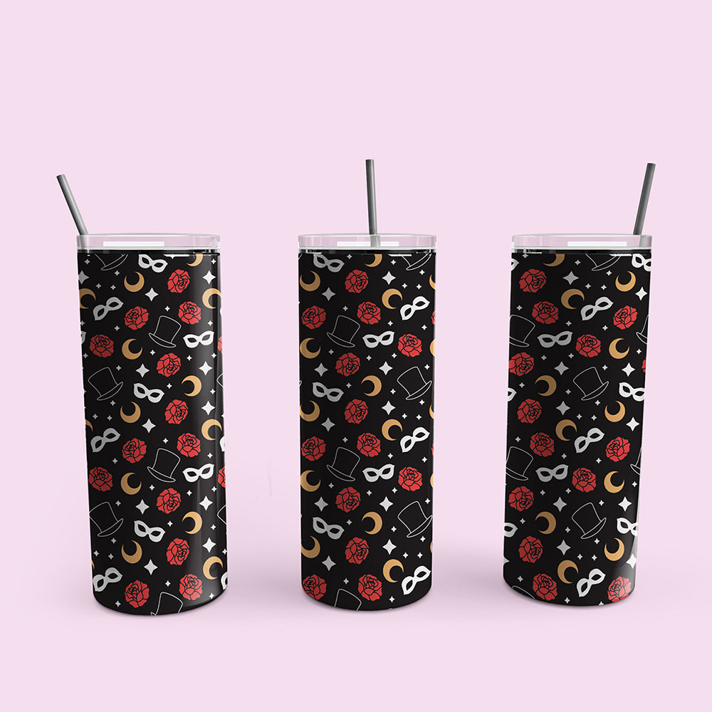 Tuxedo Moon Patterned Skinny Tumbler