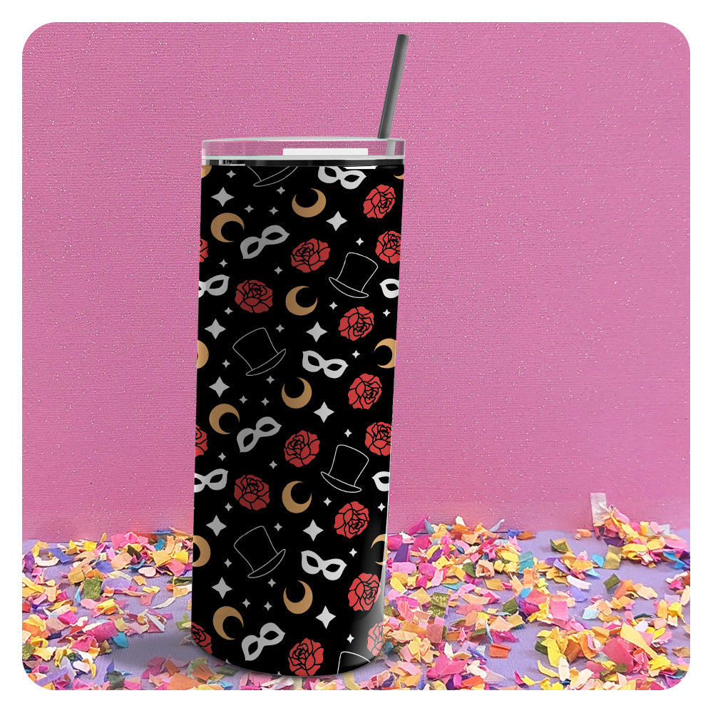 Tuxedo Moon Patterned Skinny Tumbler