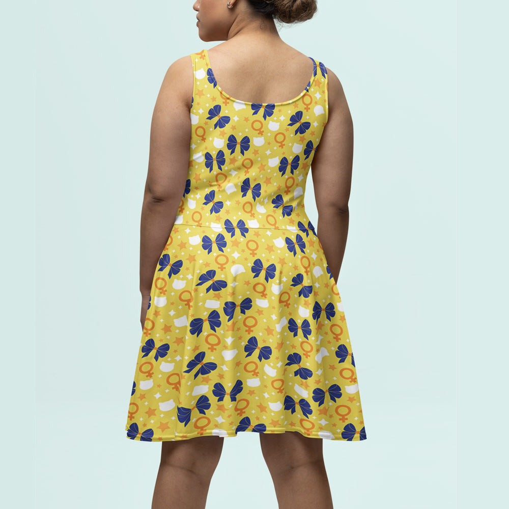 Venus Symbol Patterned Skater Dress