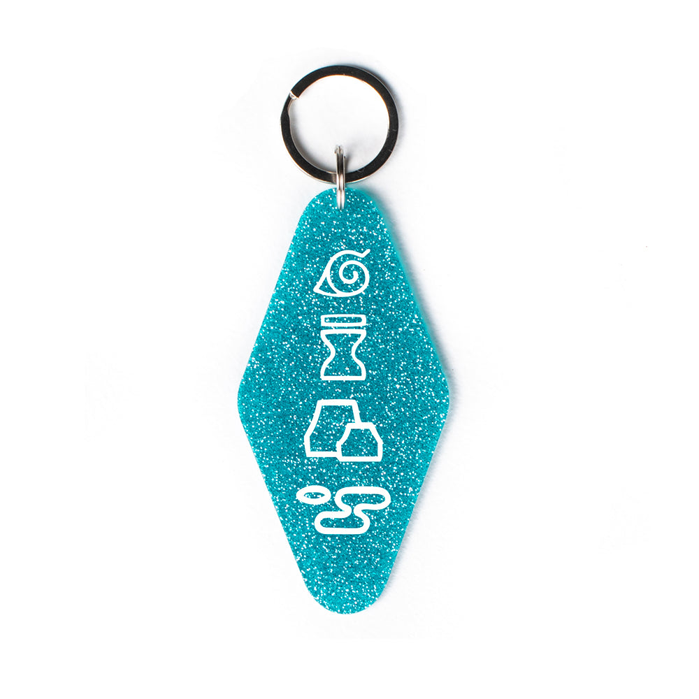 Ninja Village Symbols Glitter Keychain