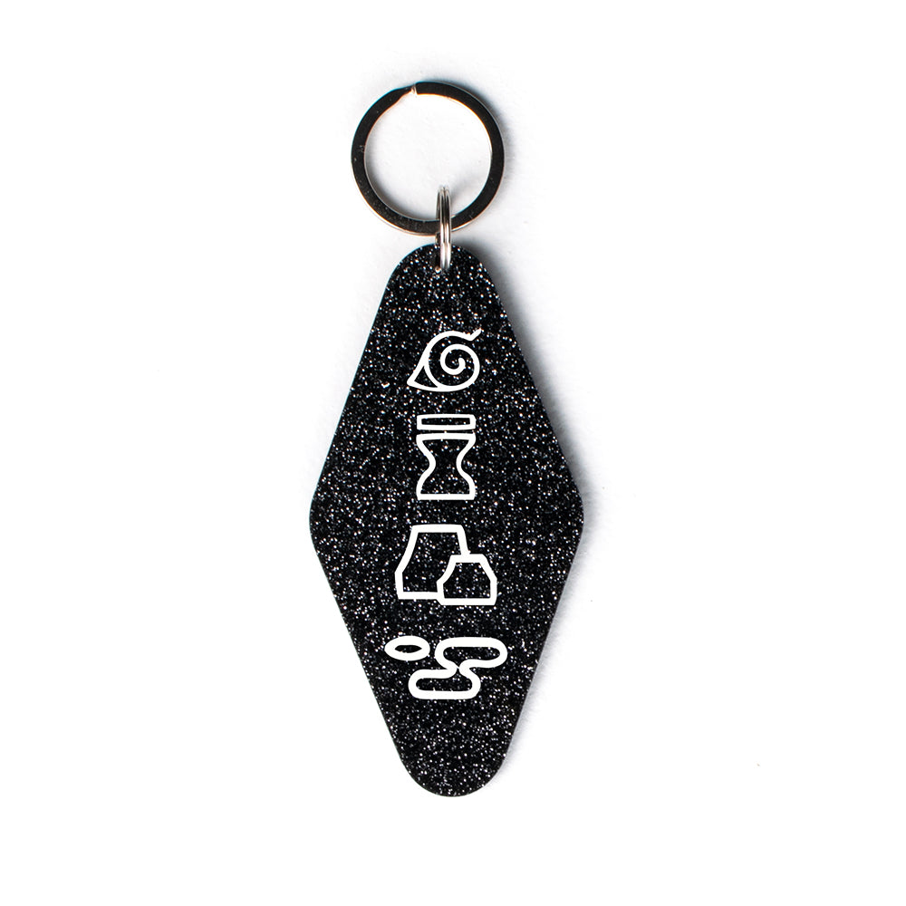 Ninja Village Symbols Glitter Keychain