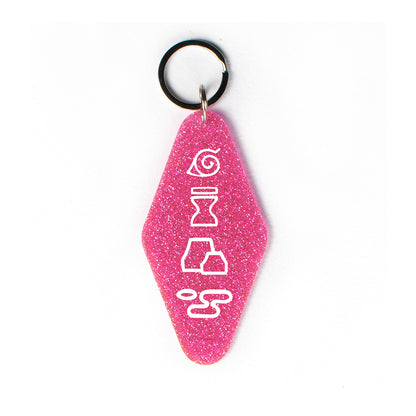 Ninja Village Symbols Glitter Keychain