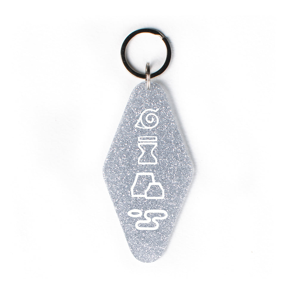 Ninja Village Symbols Glitter Keychain