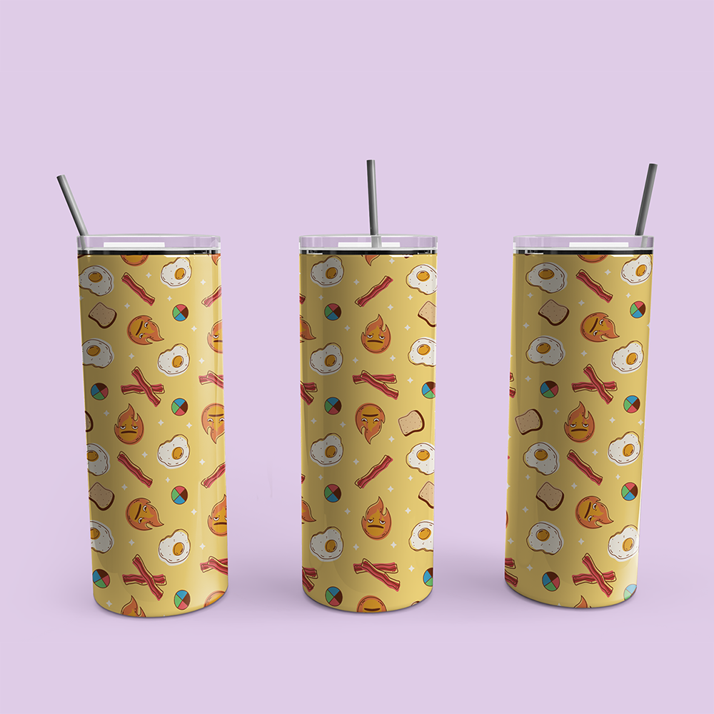 Wizard Breakfast Patterned Skinny Tumbler