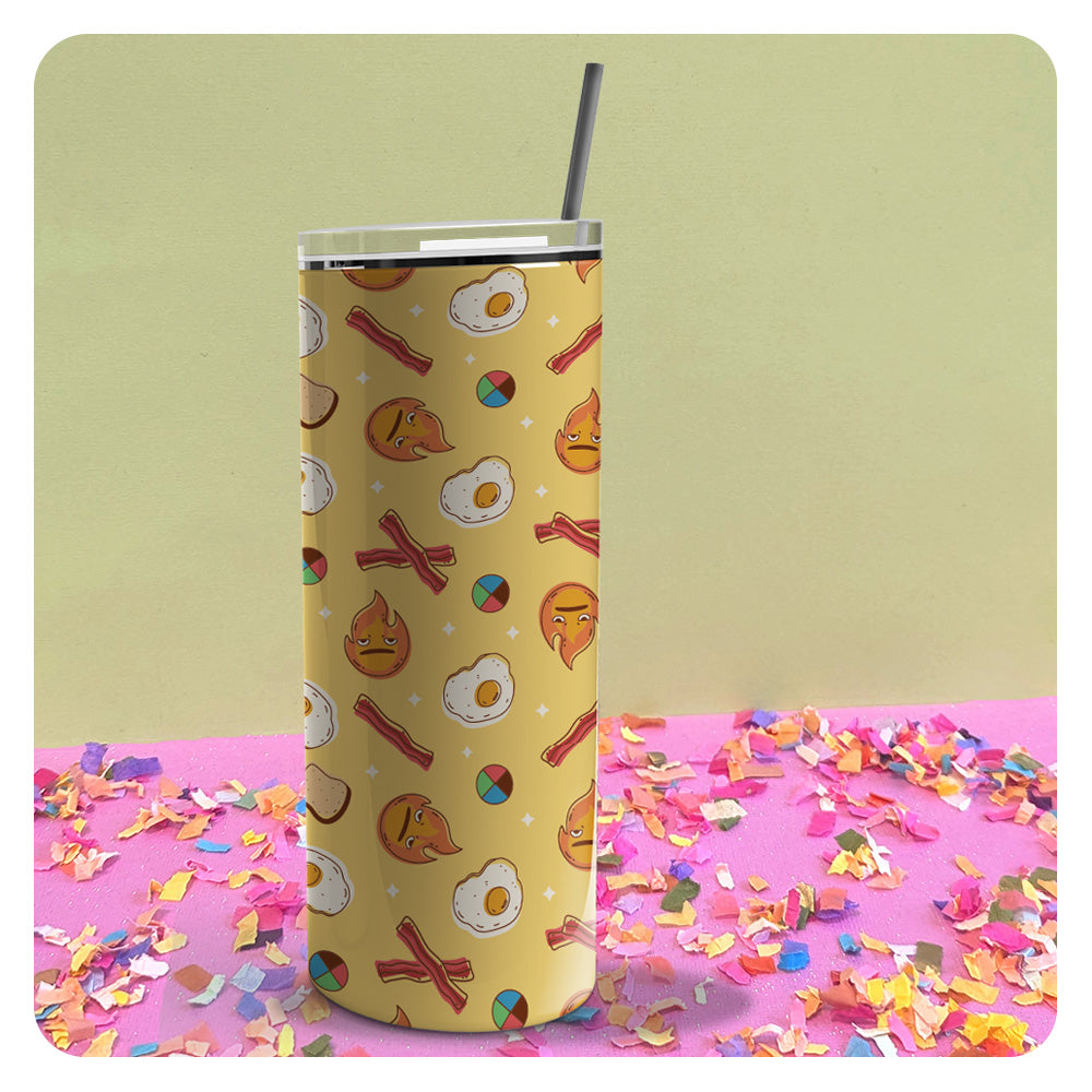 Wizard Breakfast Patterned Skinny Tumbler