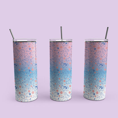 Zodiac Animals Patterned Skinny Tumbler