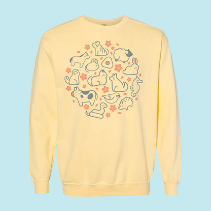 Zodiac Animals Comfort Colors Crewneck Sweatshirt