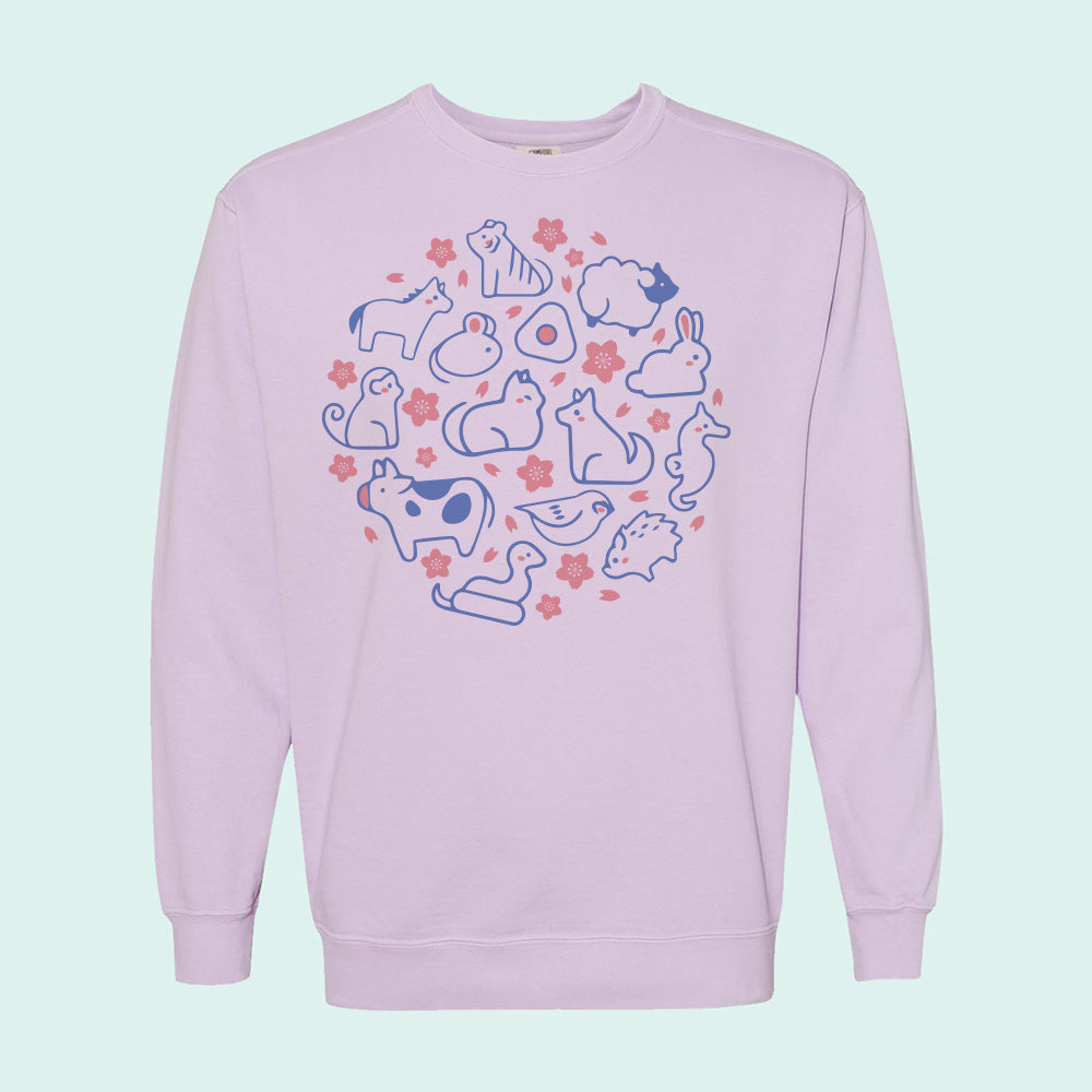 Zodiac Animals Comfort Colors Crewneck Sweatshirt