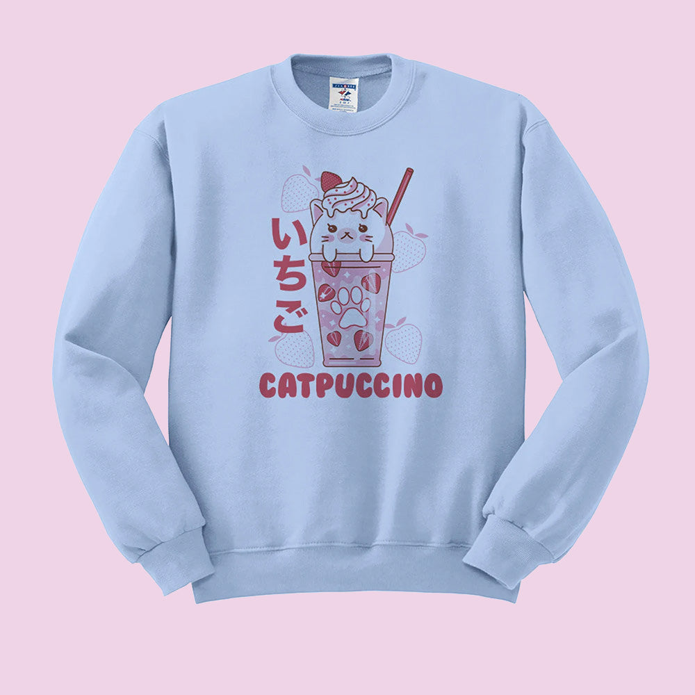 Strawberry Catpuccino Crewneck Sweatshirt