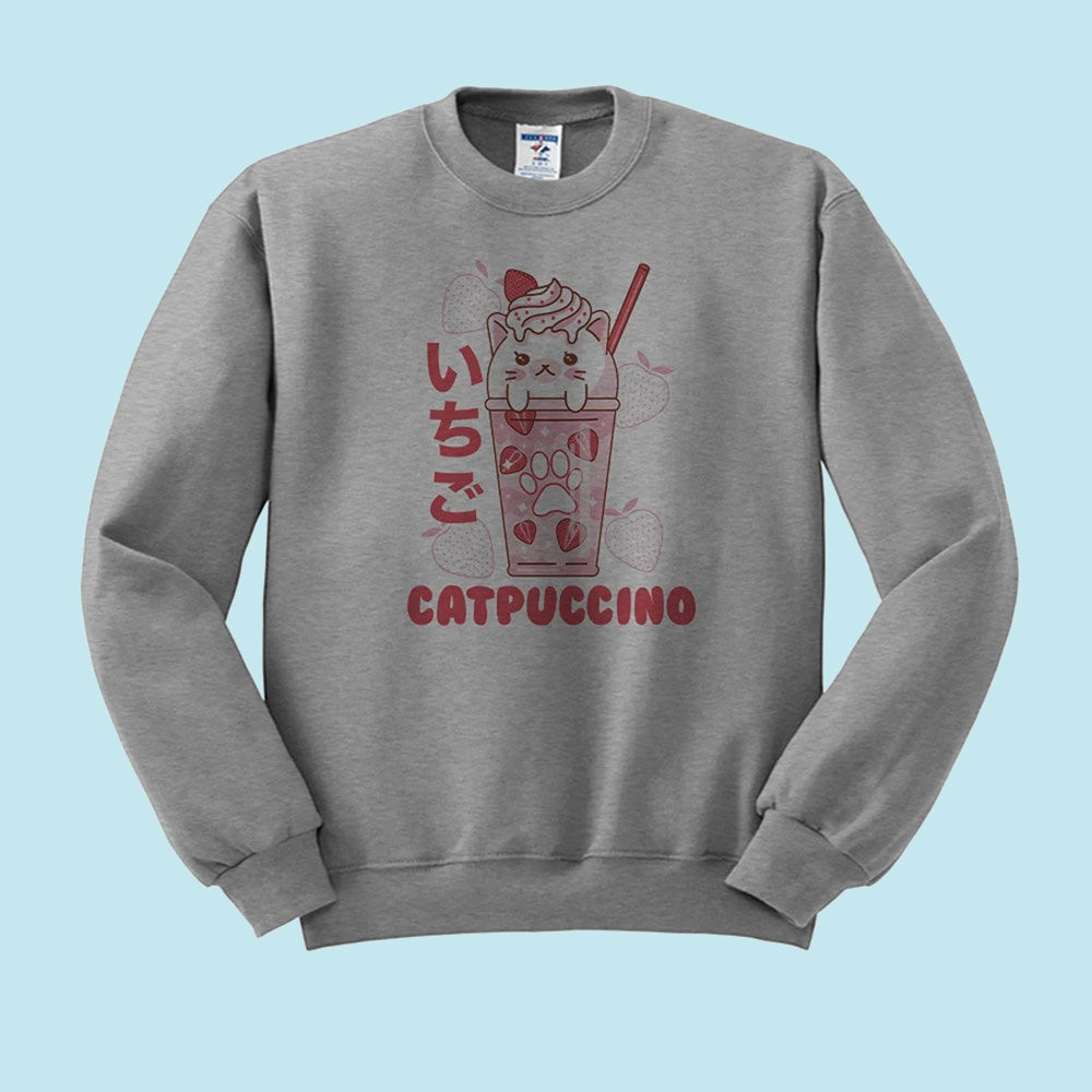 Strawberry Catpuccino Crewneck Sweatshirt