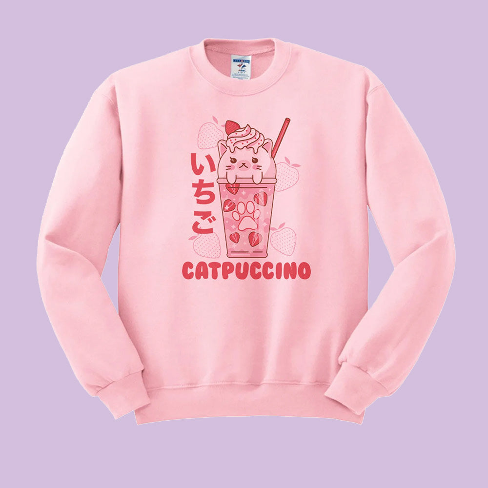 Strawberry Catpuccino Crewneck Sweatshirt