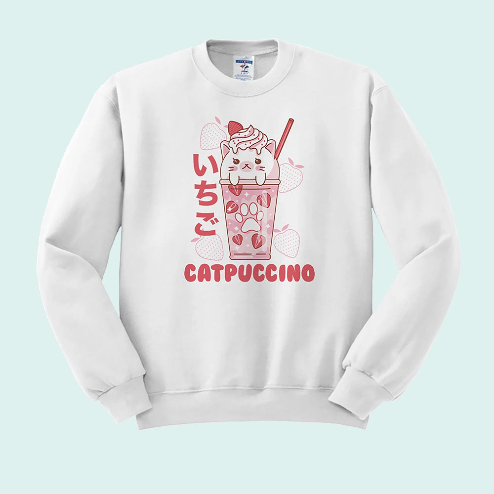 Strawberry Catpuccino Crewneck Sweatshirt