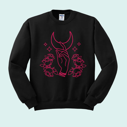 Hand Reaching for Moon Crewneck Sweatshirt