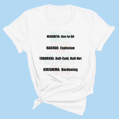 Hero Quirk List T-Shirt